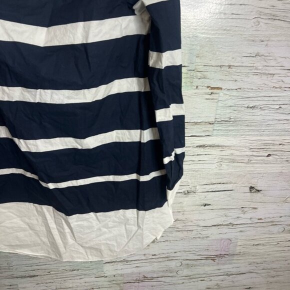 Derek Lam 10 Cosby Off the Shoulder blue white striped size 6 - Picture 2 of 9